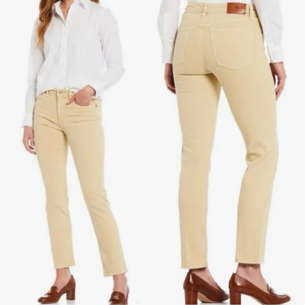 Ralph Lauren Women’s Tan‎ Straight Leg Jeans Size 16